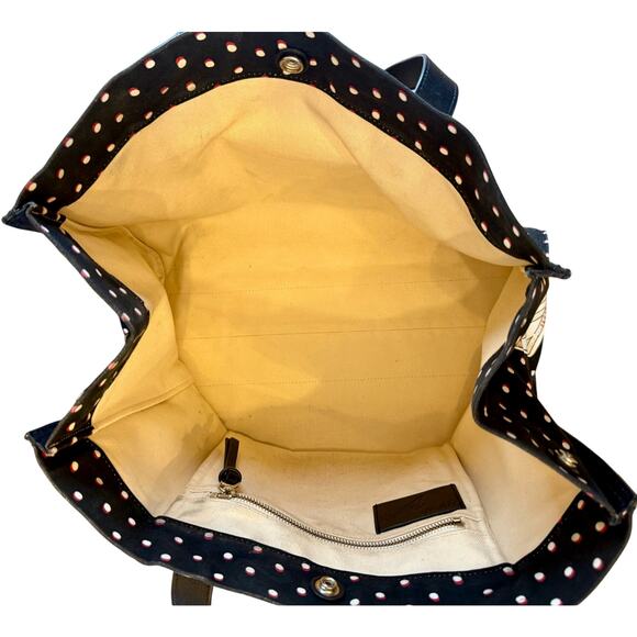 Loewe Paula's Ibiza Close to Paradise Black Polka Dot Canvas Leather Tote Bag - Picture 14 of 16